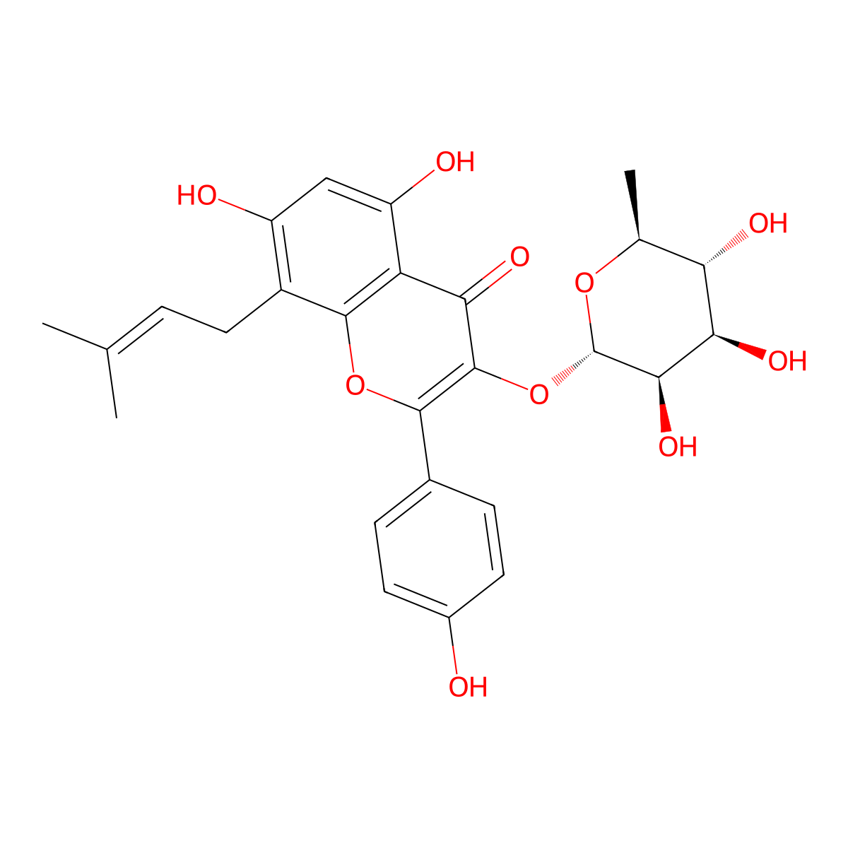 baohuoside II molecular structure, CAS 55395-07-8