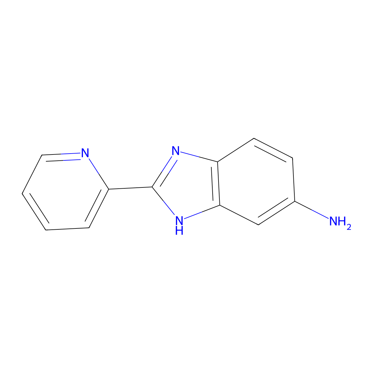 2-(pyridin-2-yl)-1H-benzo(d)imidazol-5-amine molecular structure, CAS 55396-63-9