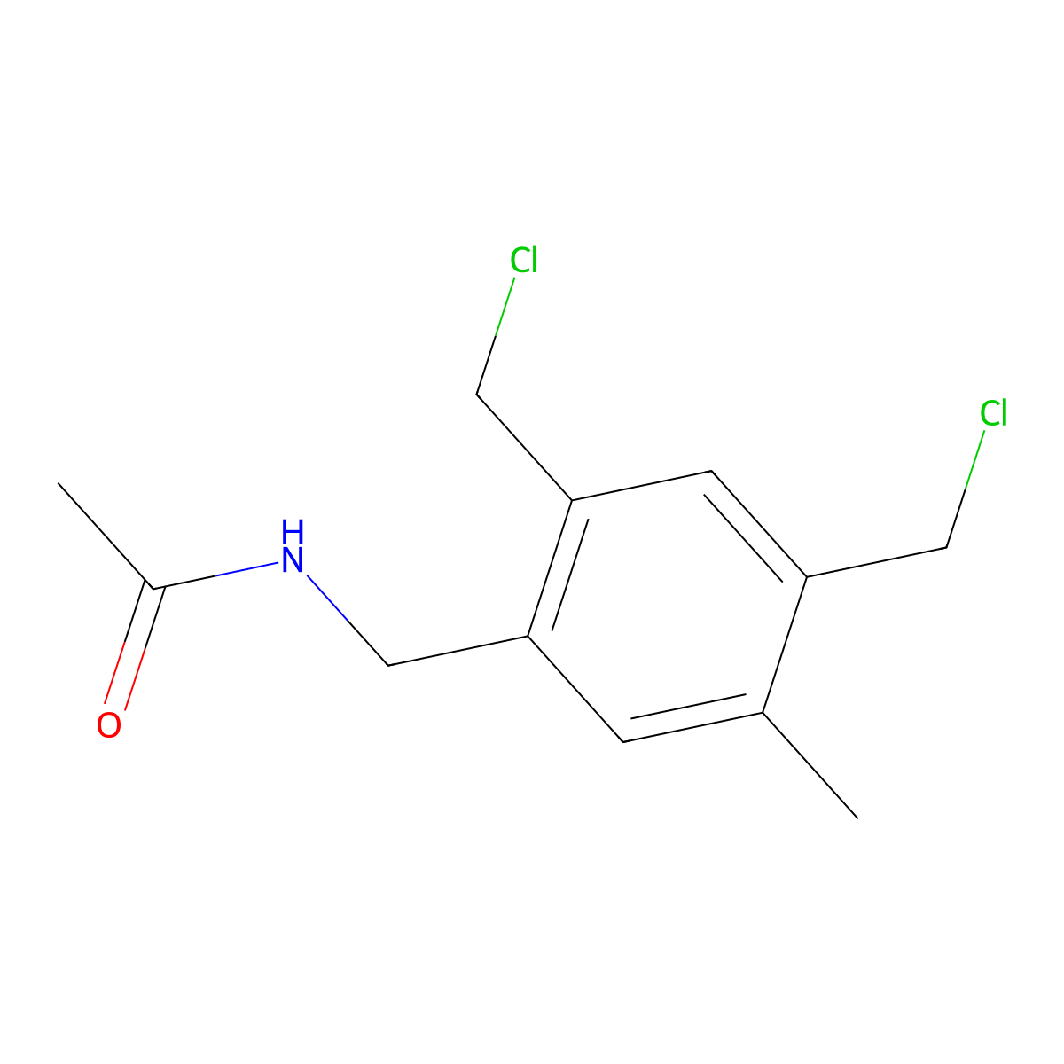 N-[[2,4-bis(chloromethyl)-5-methylphenyl]methyl]acetamide molecular structure, CAS 55399-02-5