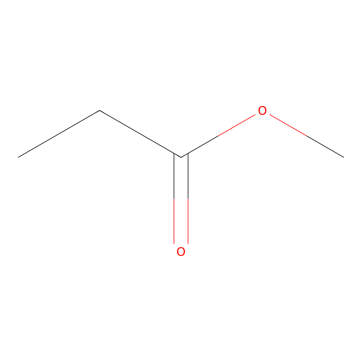 Methyl propionate molecular structure, CAS 554-12-1