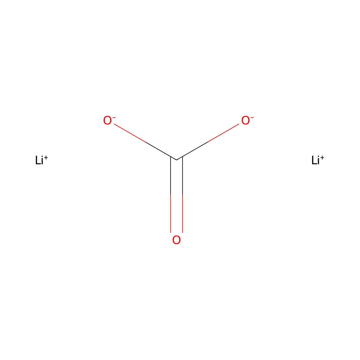 Lithium Carbonate molecular structure, CAS 554-13-2