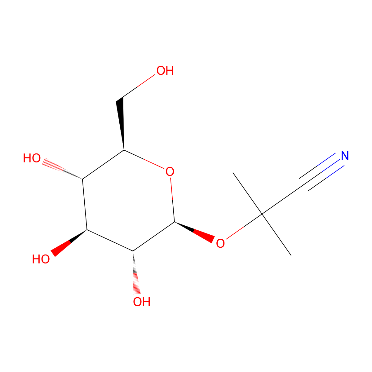 Linamarin molecular structure, CAS 554-35-8