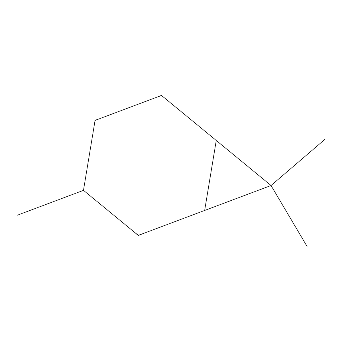 Carane molecular structure, CAS 554-59-6