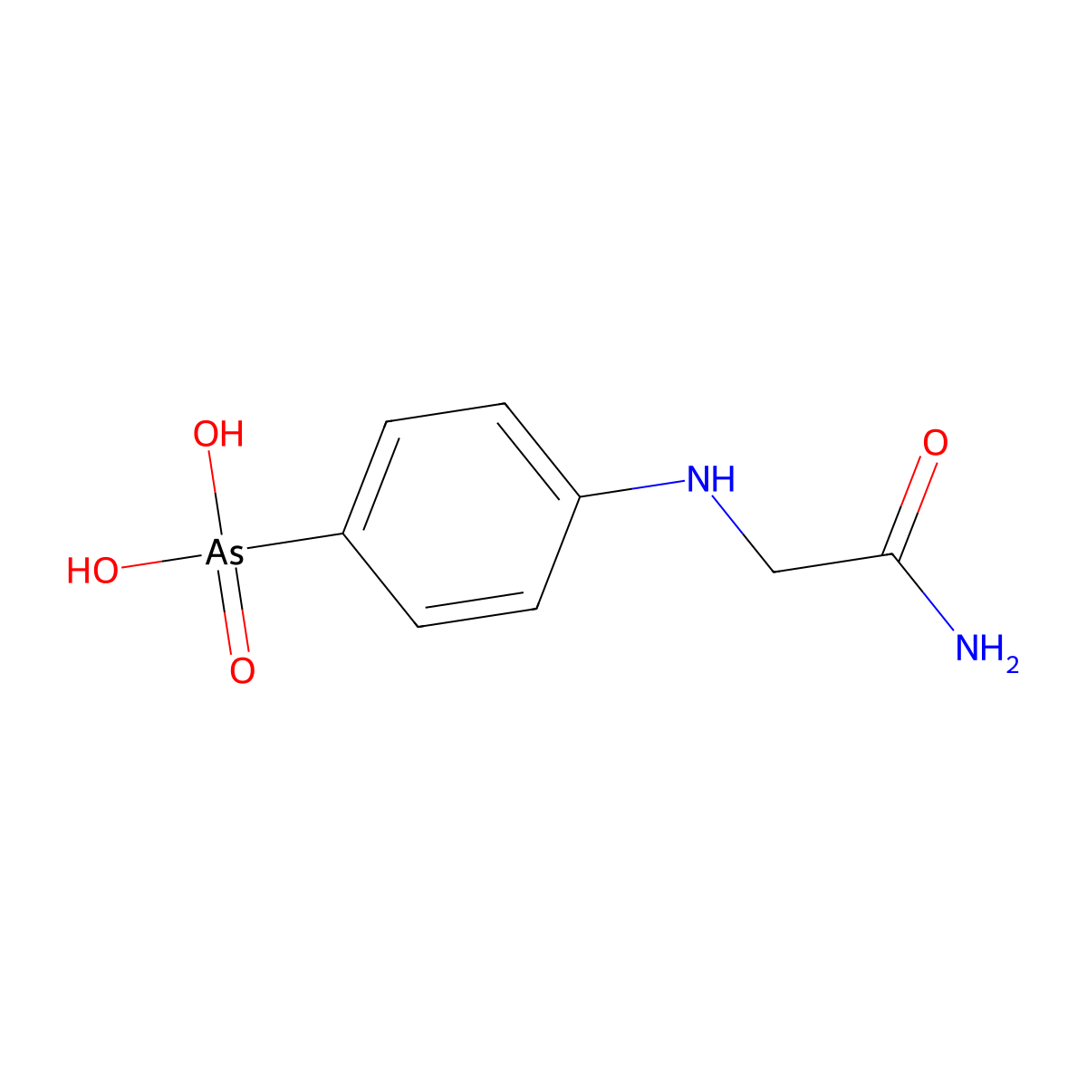 Arsanilic acid, N-(carbamoylmethyl)- molecular structure, CAS 554-72-3