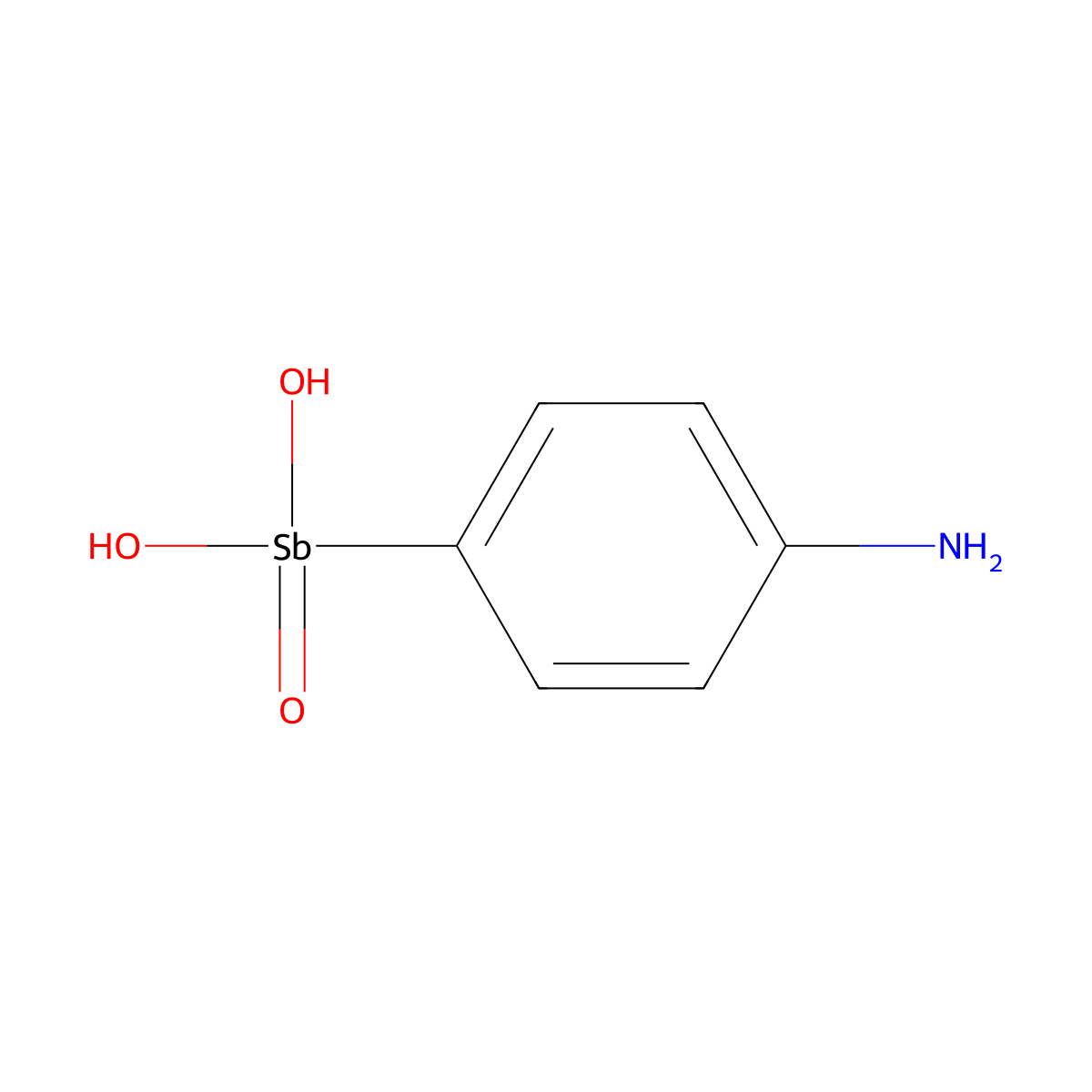 4-(Dihydroxyoxidostibino)benzenamine molecular structure, CAS 554-76-7