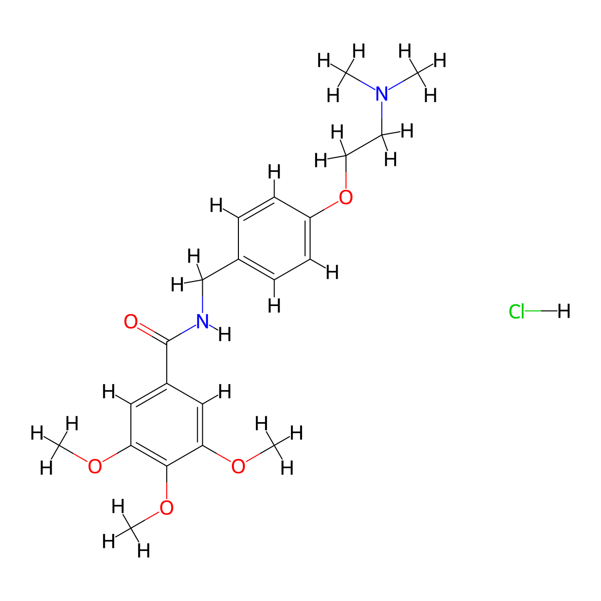 Trimethobenzamide Hydrochloride molecular structure, CAS 554-92-7