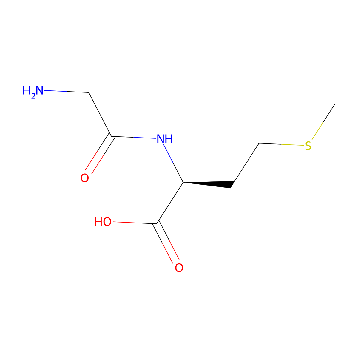 Glycyl-L-methionine molecular structure, CAS 554-94-9