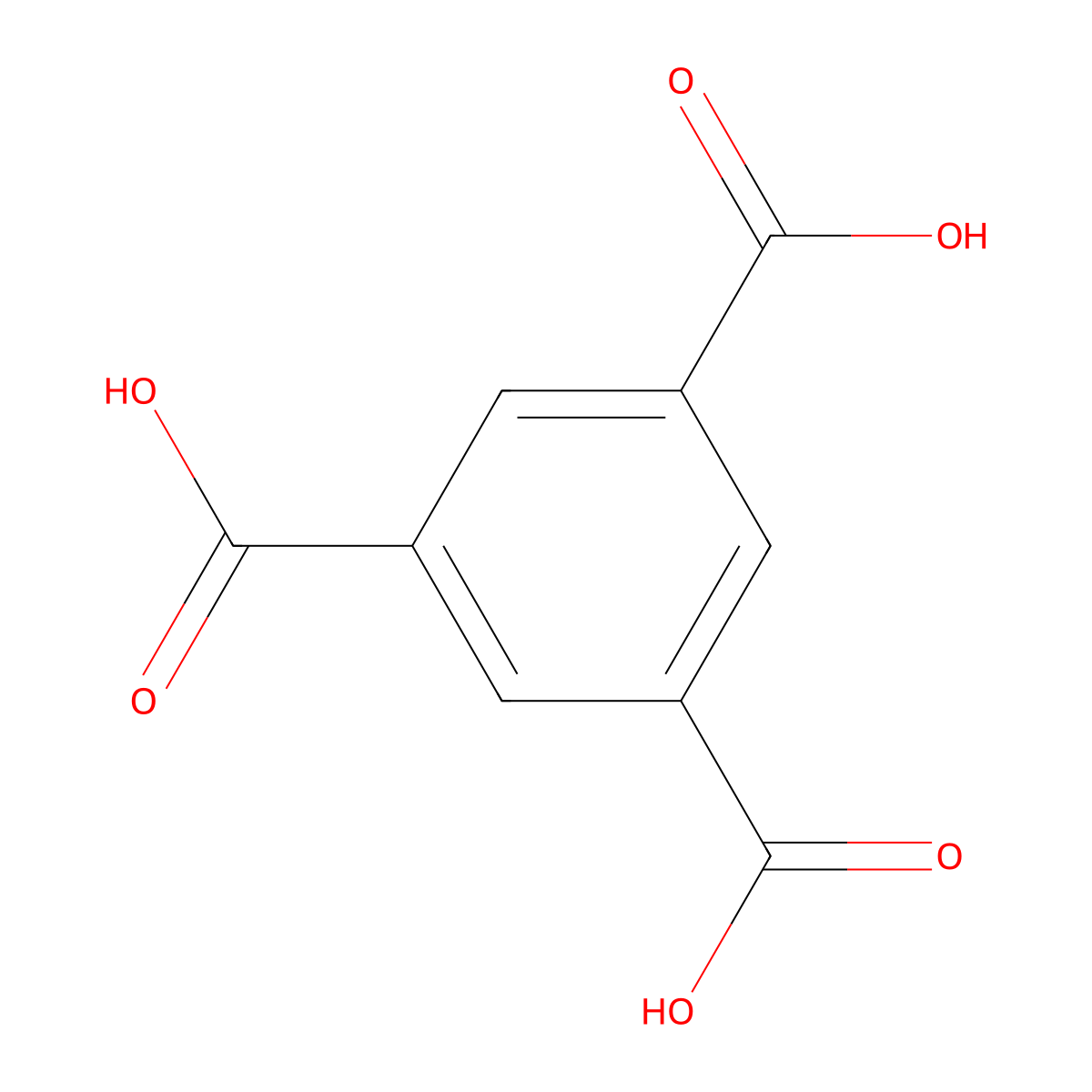 1,3,5-Benzenetricarboxylic acid molecular structure, CAS 554-95-0