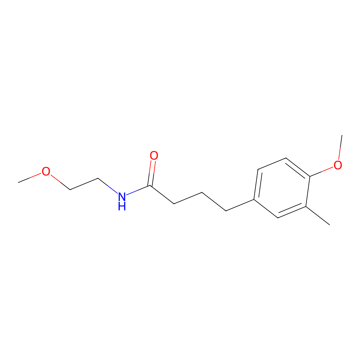 N-(2-methoxyethyl)-4-(4-methoxy-3-methylphenyl)butanamide molecular structure, CAS 5540-08-9
