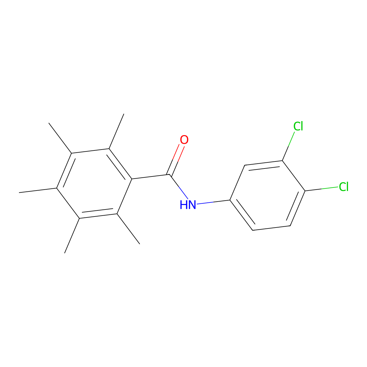 N-(3,4-dichlorophenyl)-2,3,4,5,6-pentamethylbenzamide molecular structure, CAS 5540-23-8