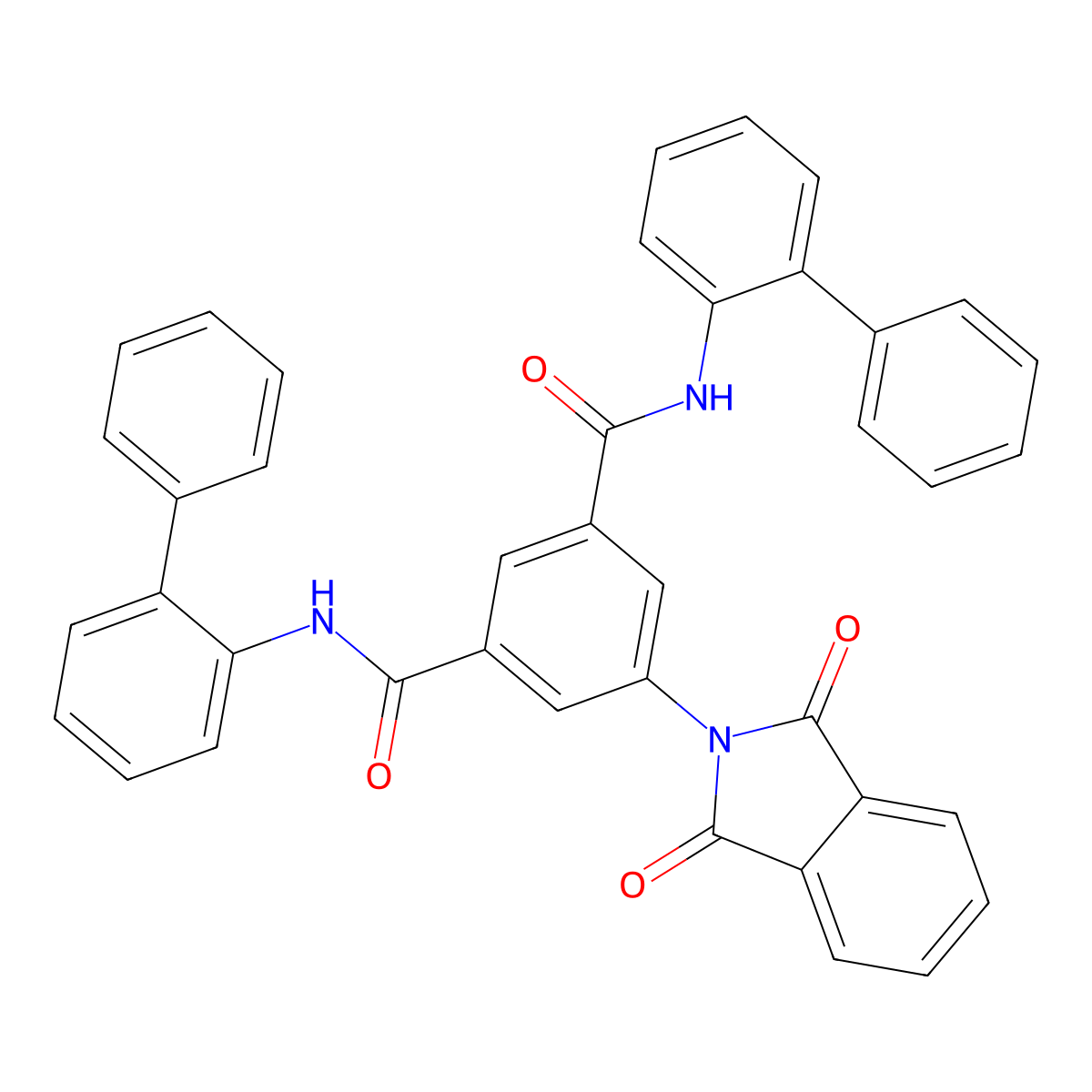 5-(1,3-dioxoisoindol-2-yl)-1-N,3-N-bis(2-phenylphenyl)benzene-1,3-dicarboxamide molecular structure, CAS 5540-36-3