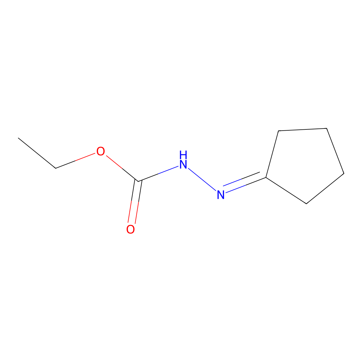 Ethyl 2-cyclopentylidenhydrazine-1-carboxylate molecular structure, CAS 55401-89-3