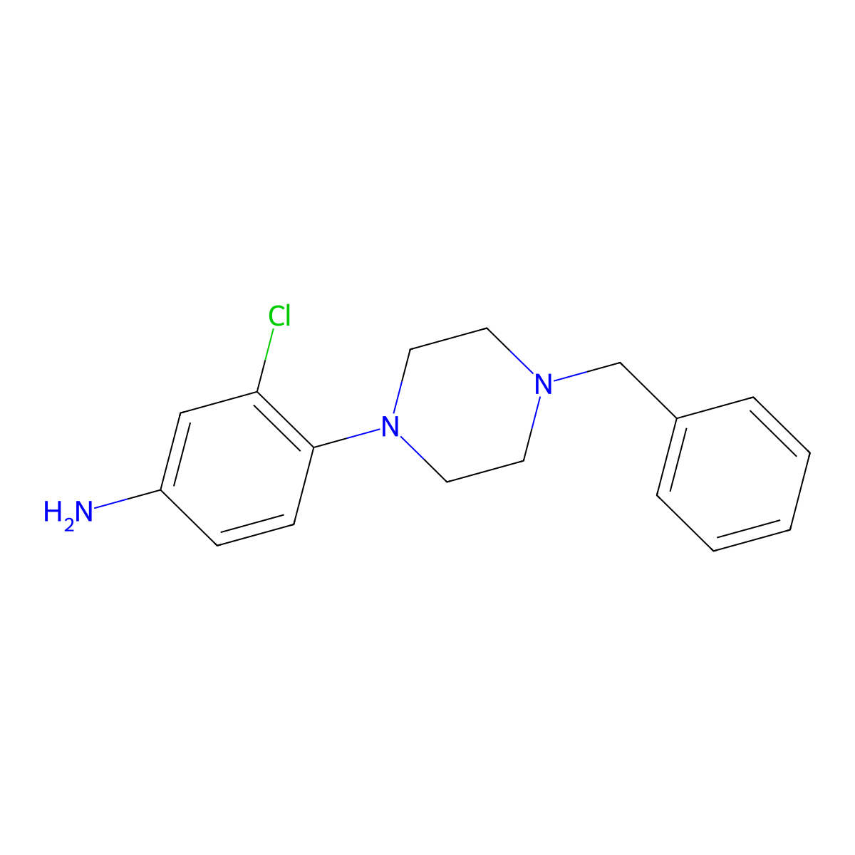 4-(4-Benzylpiperazin-1-yl)-3-chloroaniline molecular structure, CAS 55403-32-2