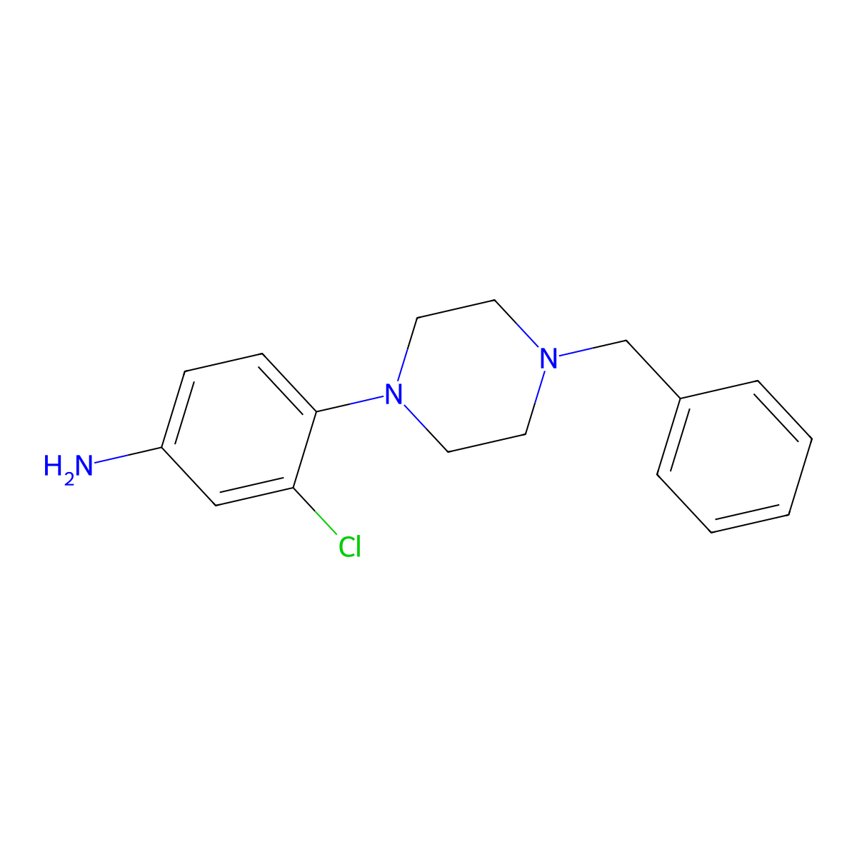 4-(4-Benzylpiperazin-1-yl)-3-chloroaniline molecular structure, CAS 55403-32-2