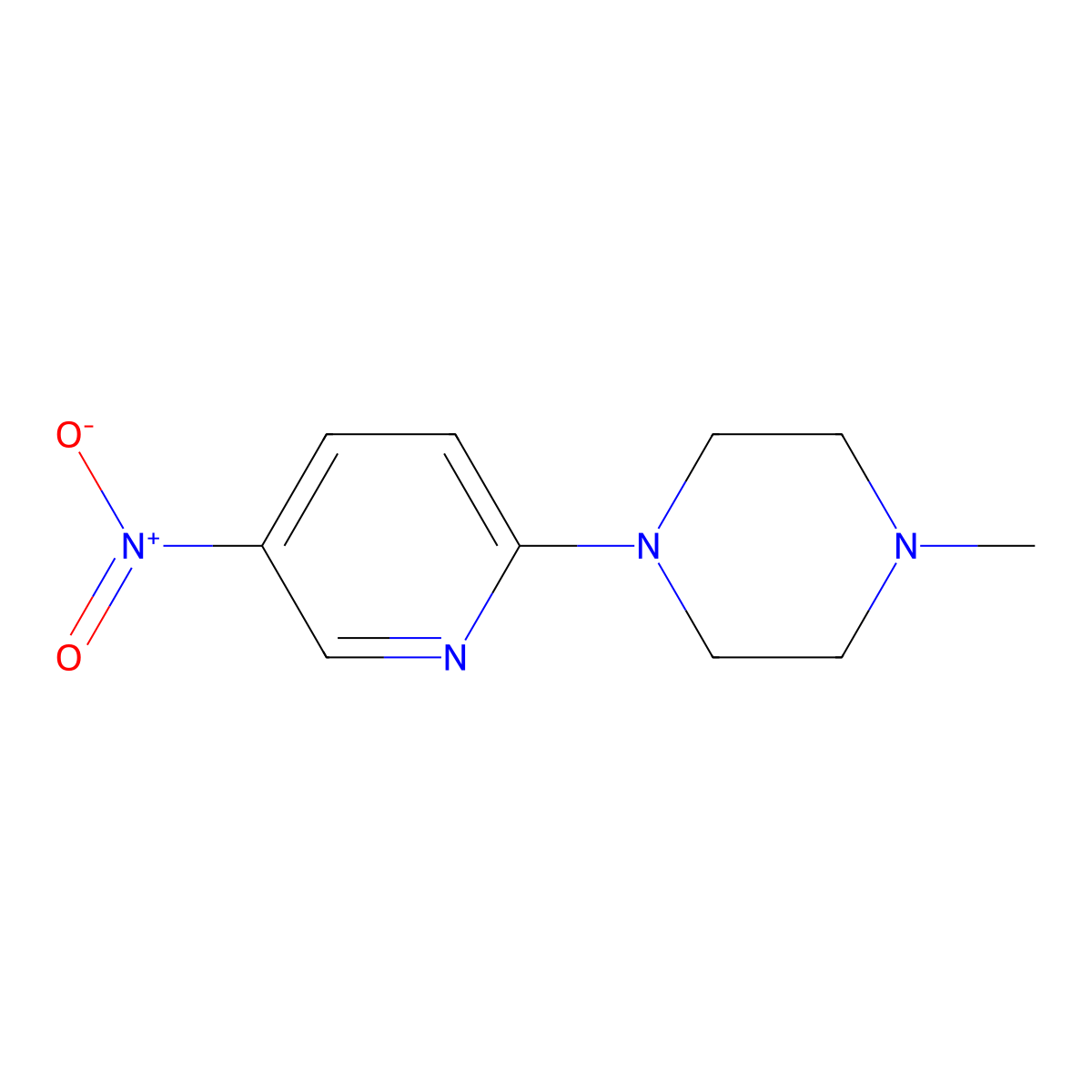 1-Methyl-4-(5-nitropyridin-2-yl)piperazine molecular structure, CAS 55403-34-4