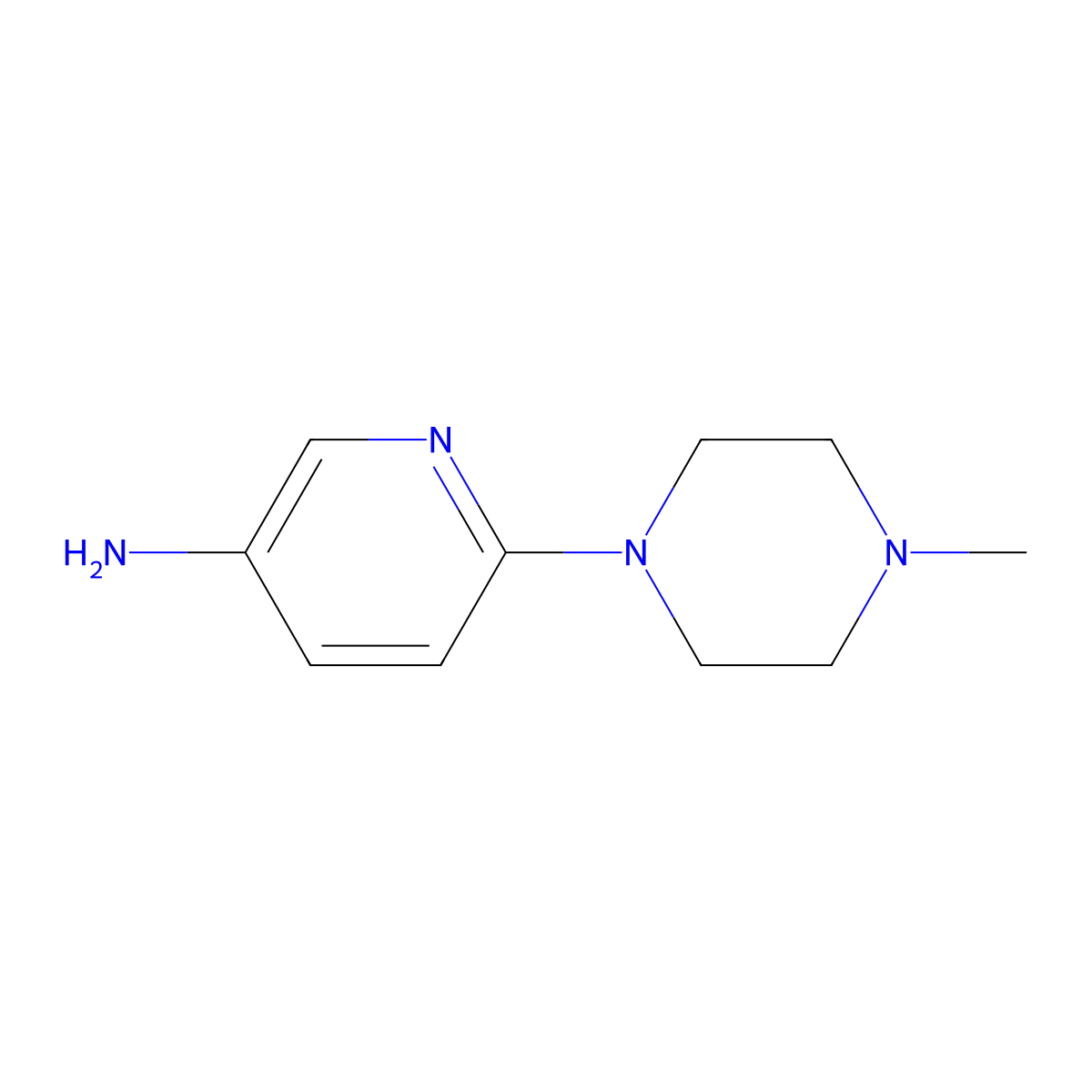 6-(4-Methylpiperazin-1-yl)pyridin-3-amine molecular structure, CAS 55403-35-5