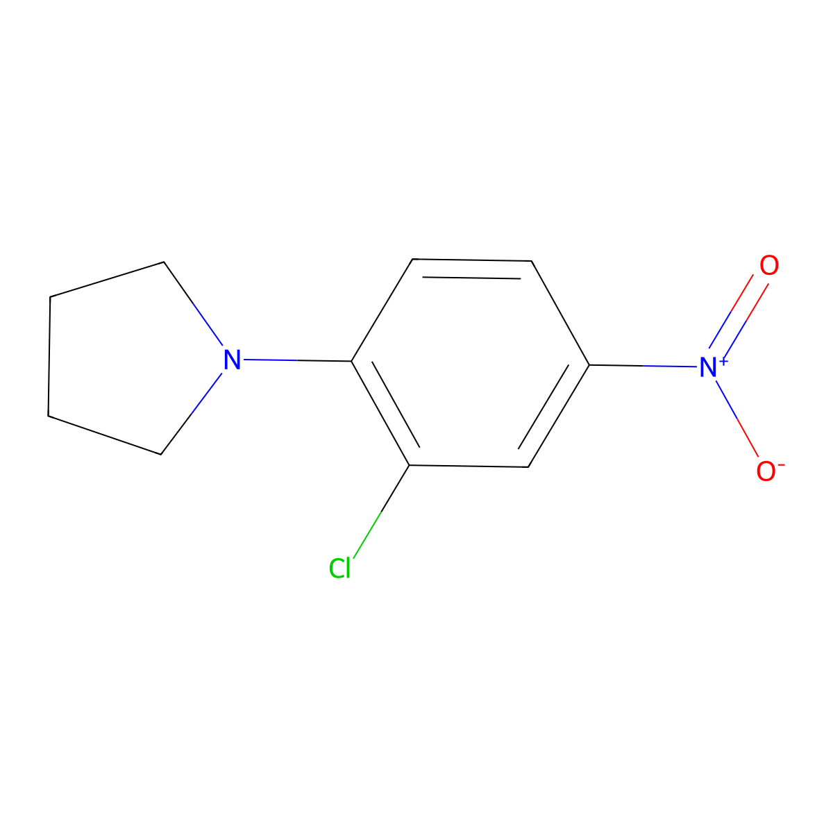 Pyrrolidine, 1-(2-chloro-4-nitrophenyl)- molecular structure, CAS 55403-91-3