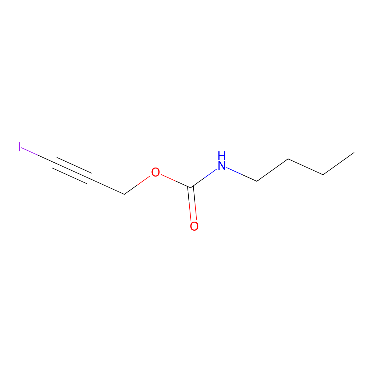 3-Iodo-2-propynyl butylcarbamate molecular structure, CAS 55406-53-6