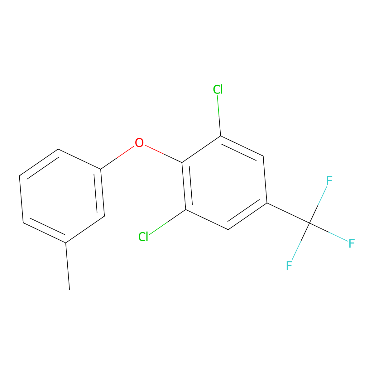 1,3-Dichloro-2-m-tolyloxy-5-trifluoromethyl-benzene molecular structure, CAS 55407-24-4