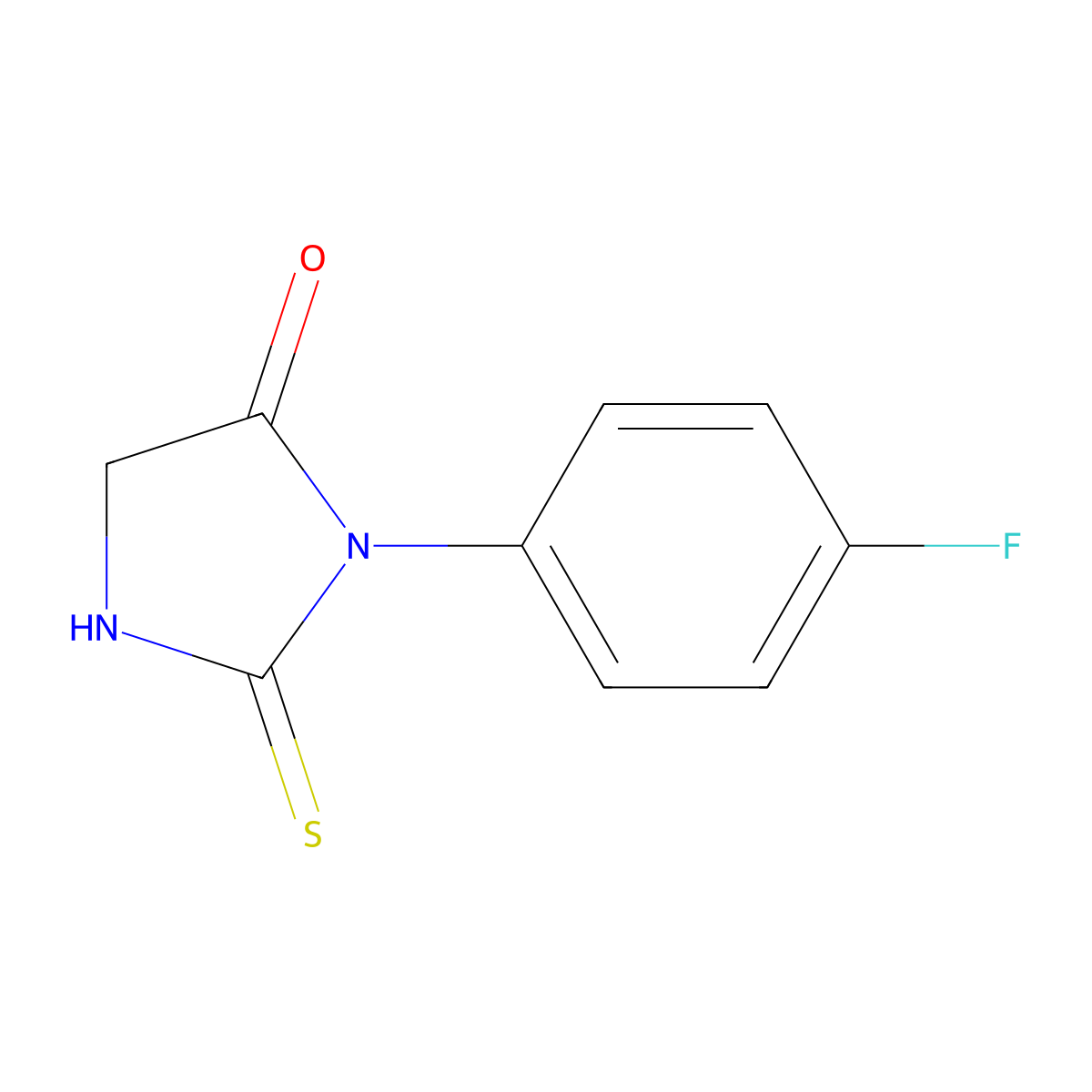3-(4-Fluorophenyl)-2-thioxoimidazolidin-4-one molecular structure, CAS 55407-30-2