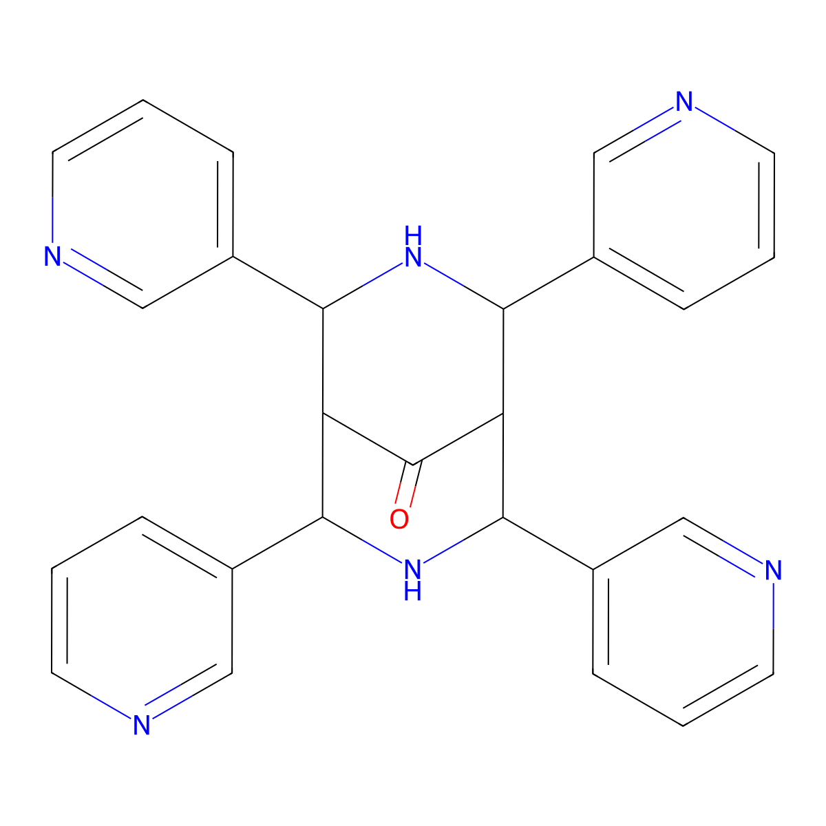 2,4,6,8-Tetrapyridin-3-yl-3,7-diazabicyclo[3.3.1]nonan-9-one molecular structure, CAS 55407-49-3