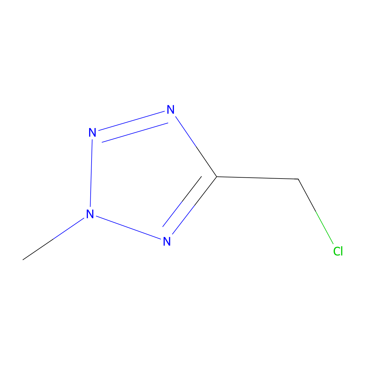 5-(chloromethyl)-2-methyl-2H-1,2,3,4-tetrazole molecular structure, CAS 55408-14-5