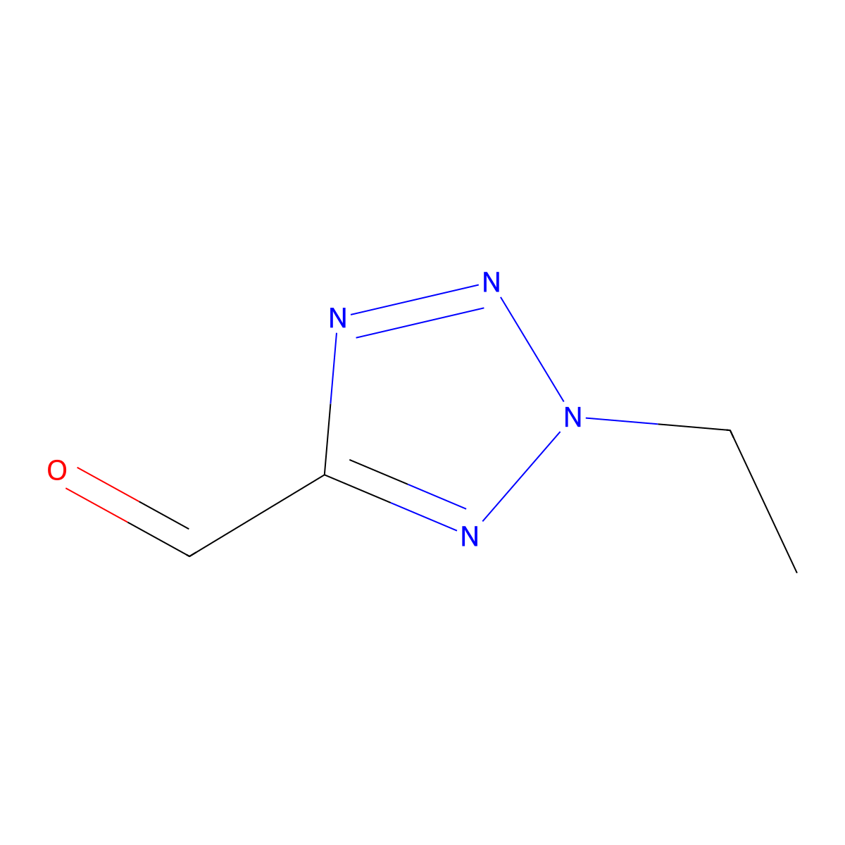 2-ethyl-2H-1,2,3,4-tetrazole-5-carbaldehyde molecular structure, CAS 55408-24-7