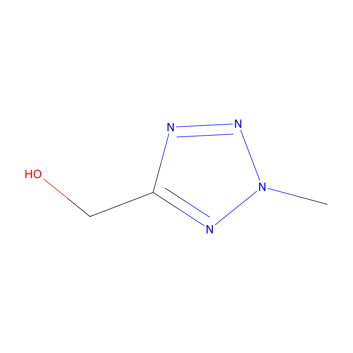 (2-methyl-2H-1,2,3,4-tetrazol-5-yl)methanol molecular structure, CAS 55408-40-7