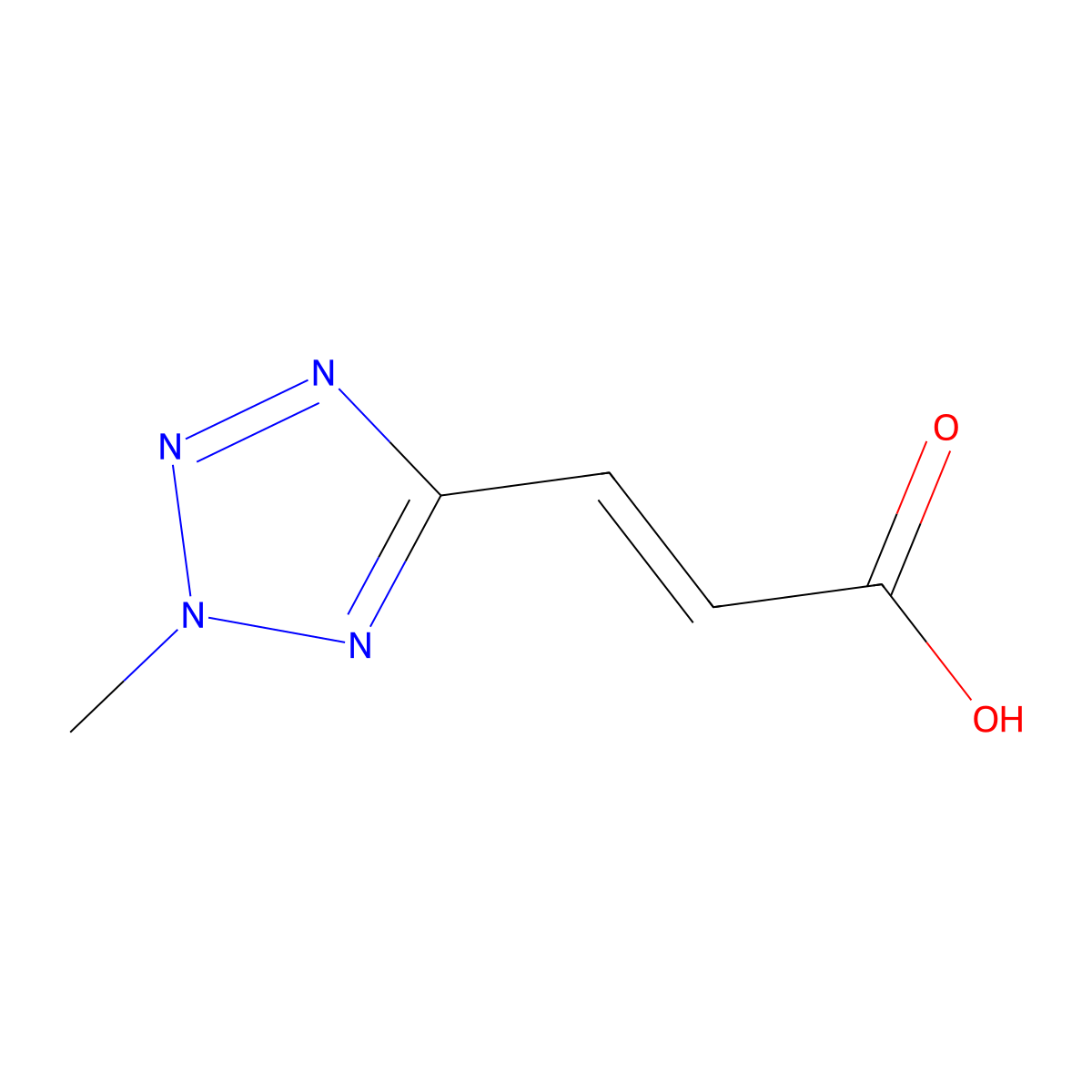 3-(2-methyl-2H-tetrazol-5-yl)-acrylic acid molecular structure, CAS 55408-45-2