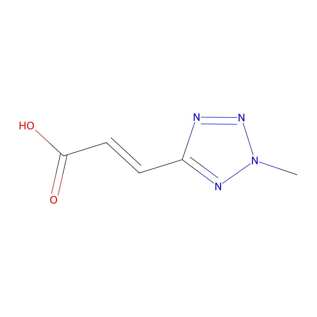 3-(2-methyl-2H-tetrazol-5-yl)-acrylic acid molecular structure, CAS 55408-45-2