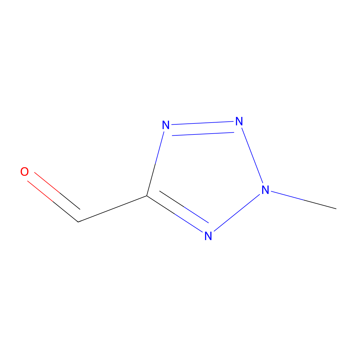 2-methyl-2H-1,2,3,4-tetrazole-5-carbaldehyde molecular structure, CAS 55408-47-4