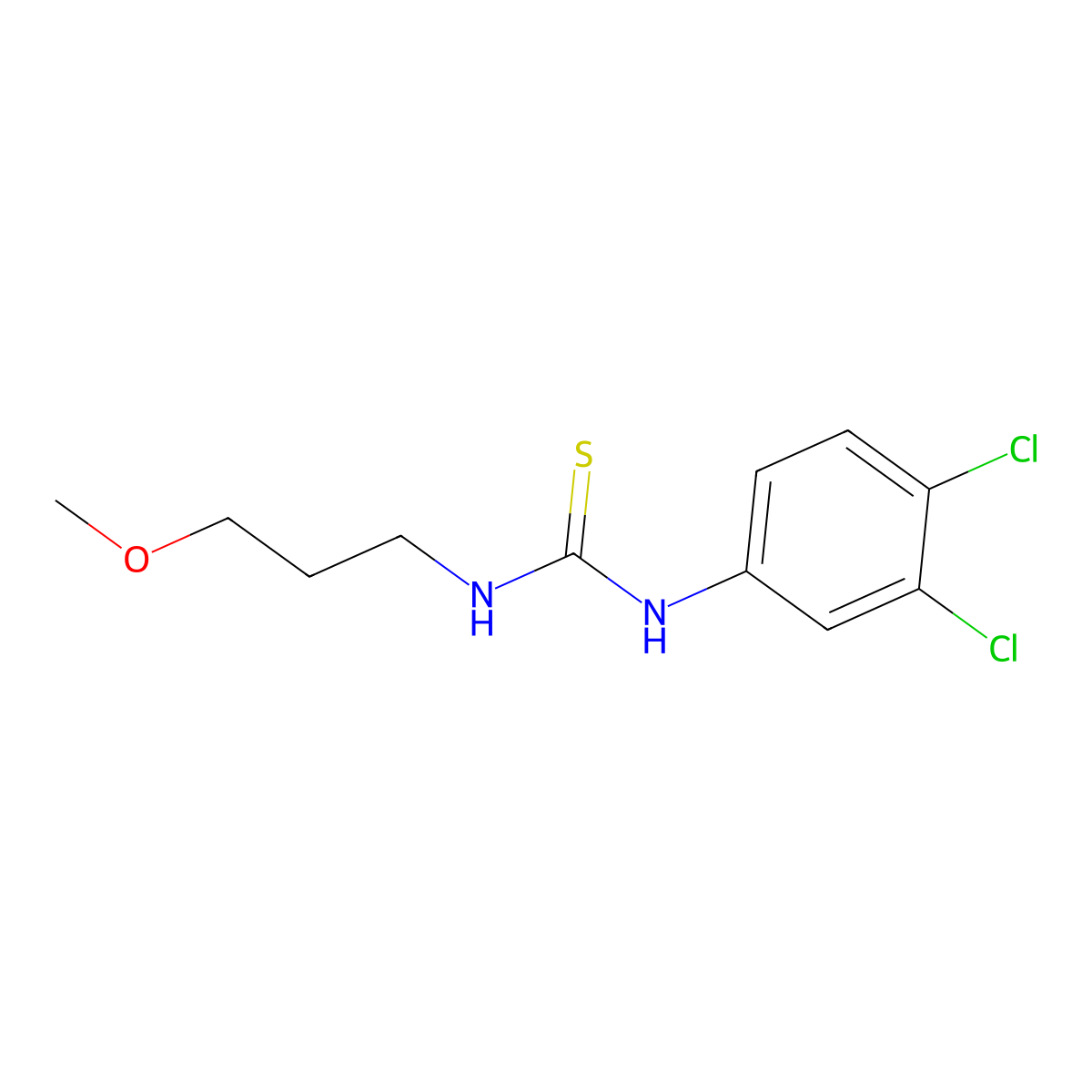 1-(3,4-Dichlorophenyl)-3-(3-methoxypropyl)thiourea molecular structure, CAS 55409-86-4