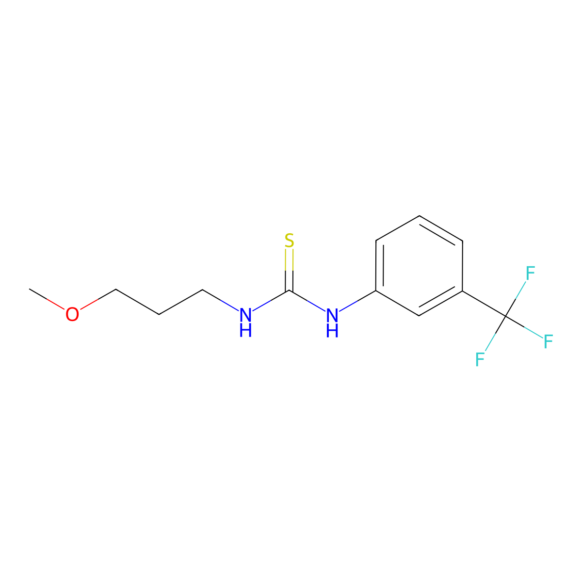Thiourea, N-(3-methoxypropyl)-N'-[3-(trifluoromethyl)phenyl]- molecular structure, CAS 55409-88-6