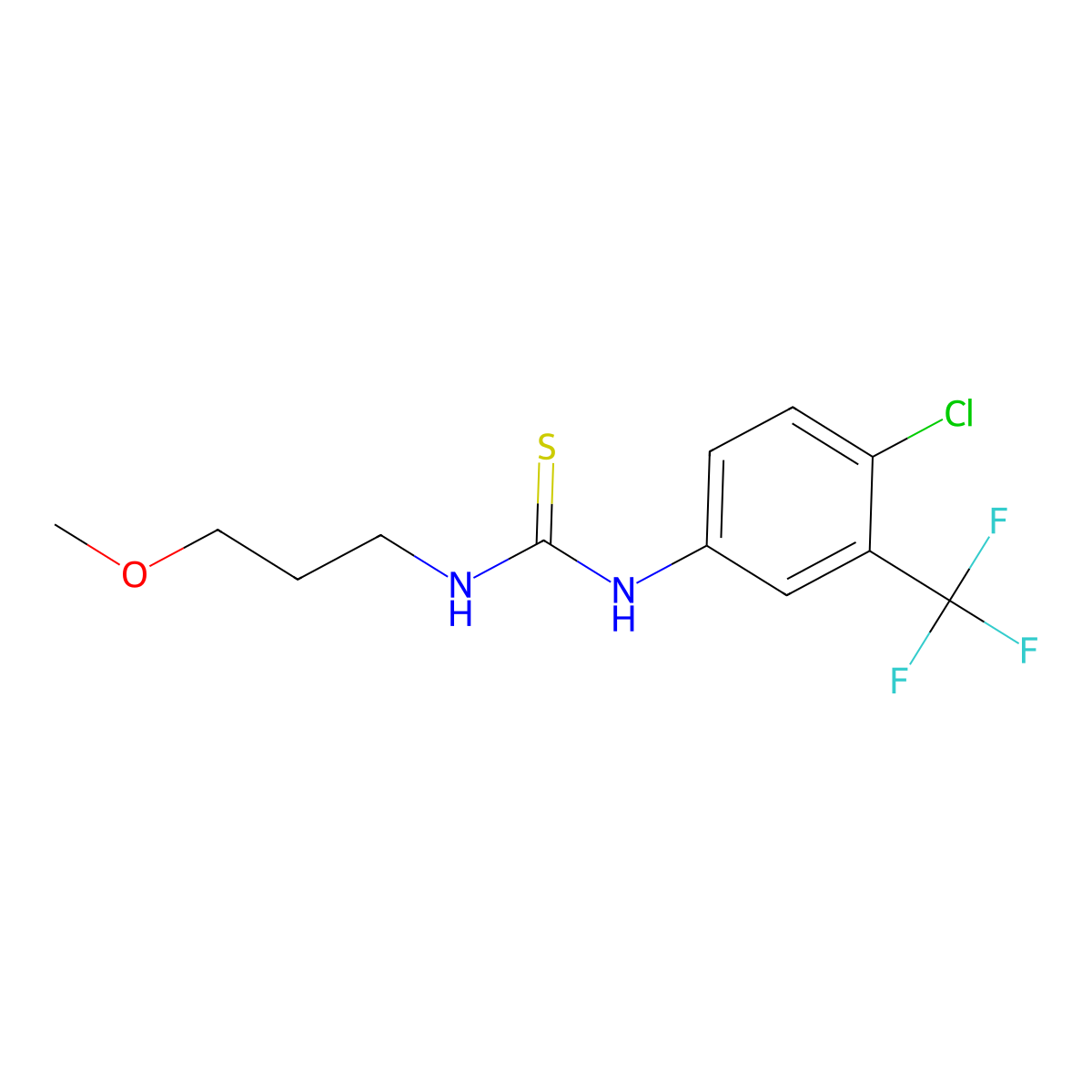 1-[4-Chloro-3-(trifluoromethyl)phenyl]-3-(3-methoxypropyl)thiourea molecular structure, CAS 55409-92-2