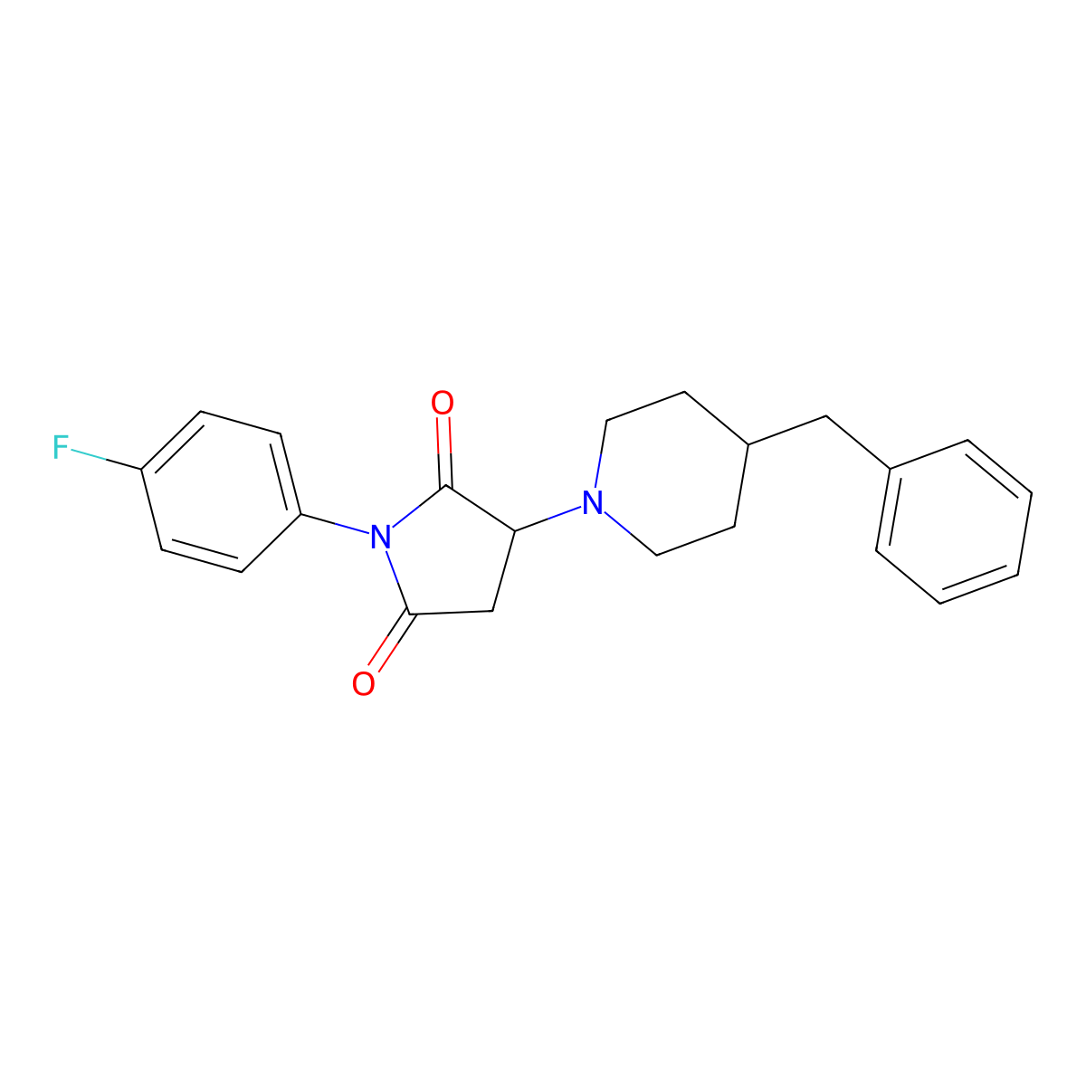 3-(4-Benzylpiperidin-1-yl)-1-(4-fluorophenyl)pyrrolidine-2,5-dione molecular structure, CAS 5541-72-0