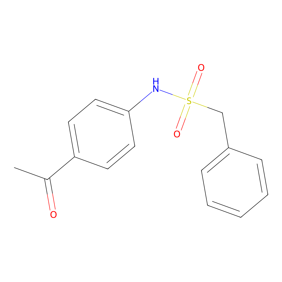 N-(4-acetylphenyl)-1-phenylmethanesulfonamide molecular structure, CAS 5541-97-9