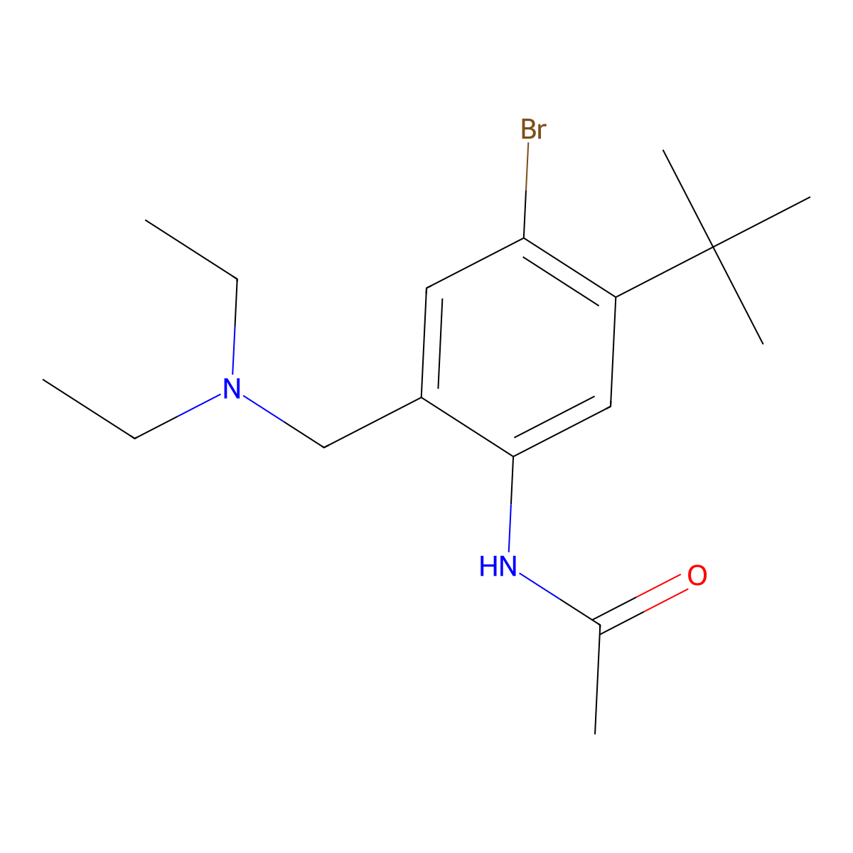 N-(4-bromo-5-(tert-Butyl)-2-((diethylamino)methyl)phenyl)acetamide molecular structure, CAS 55413-13-3