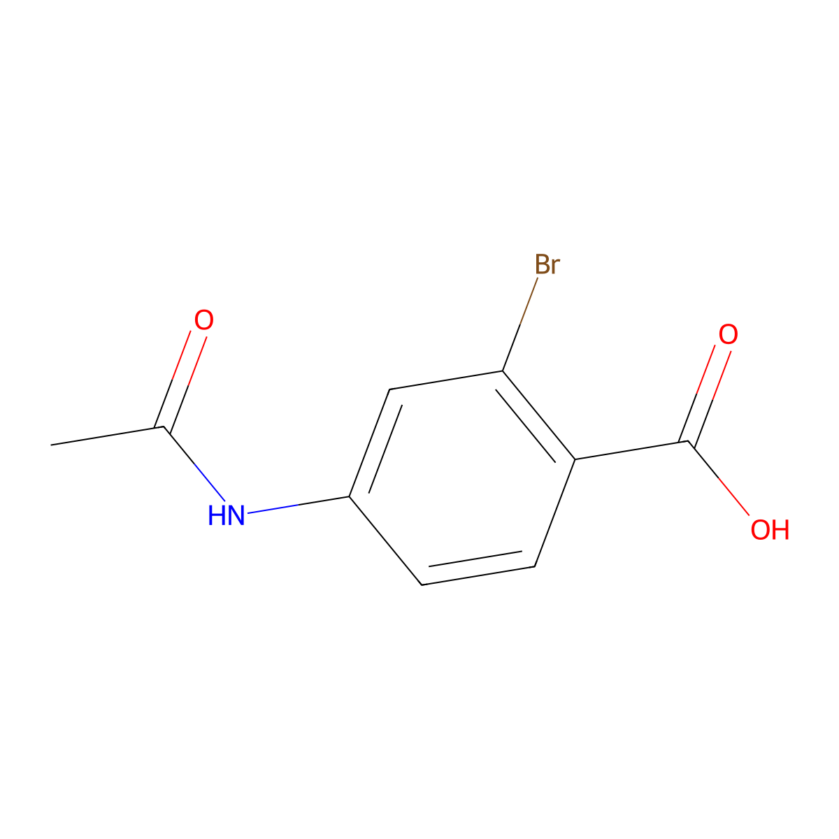2-Bromo-4-acetamidobenzoic acid molecular structure, CAS 55415-33-3