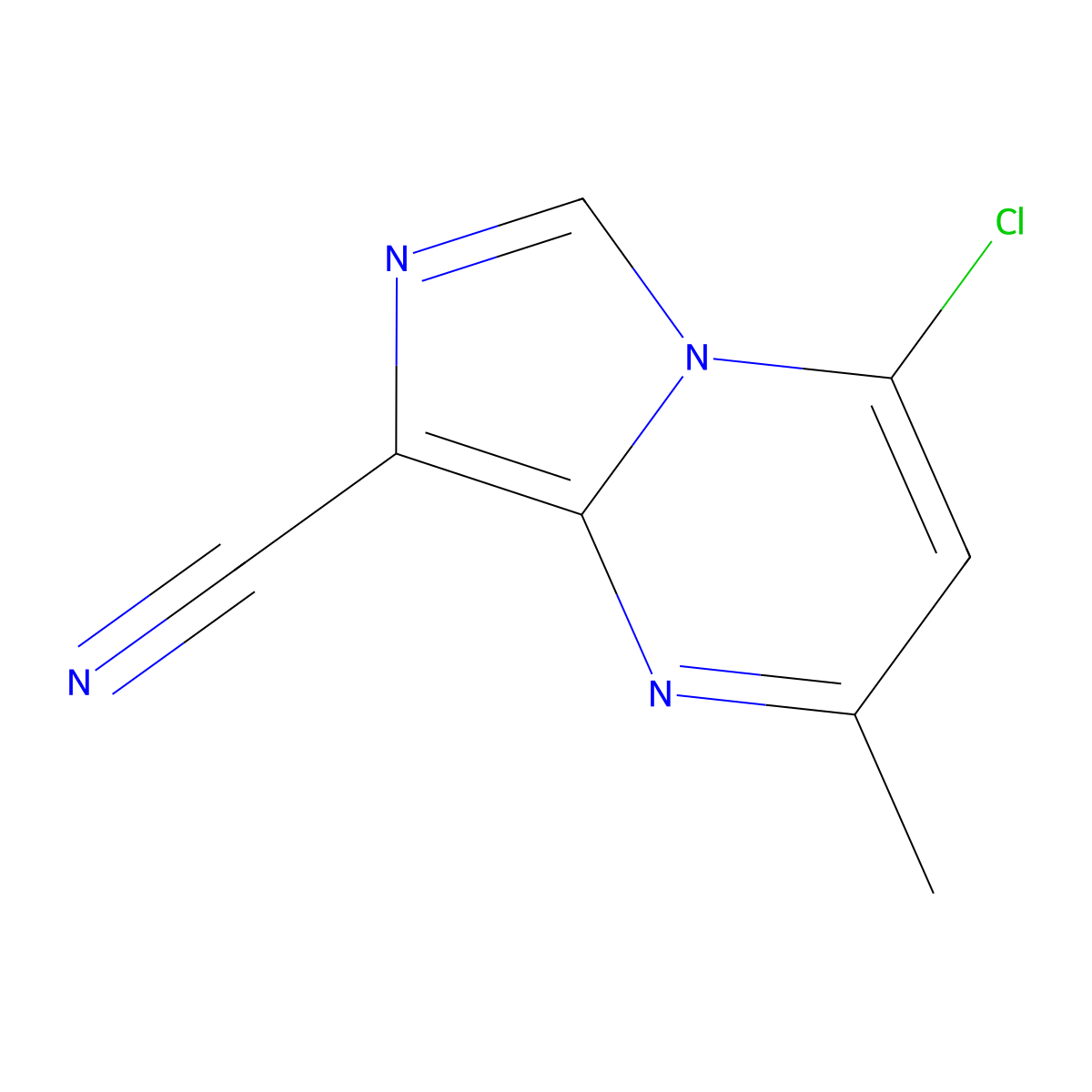 4-Chloro-2-methylimidazo[1,5-a]pyrimidine-8-carbonitrile molecular structure, CAS 55417-98-6