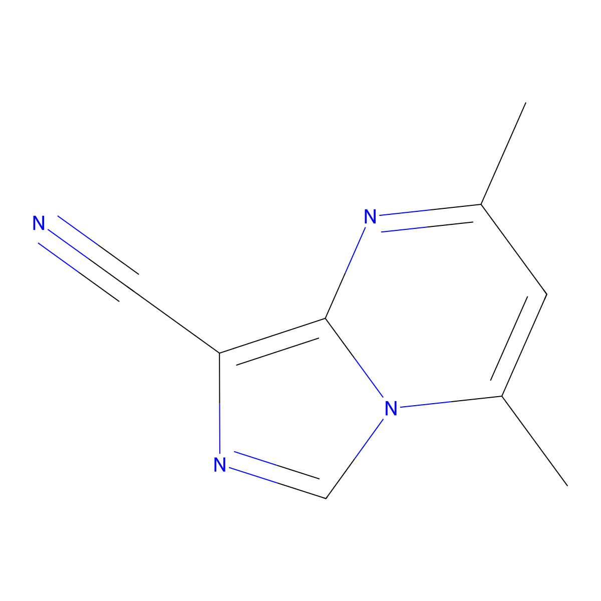 2,4-Dimethylimidazo[1,5-a]pyrimidine-8-carbonitrile molecular structure, CAS 55418-17-2