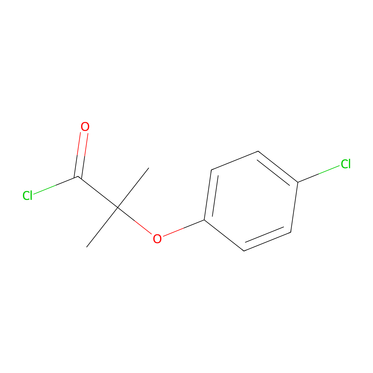 2-(4-Chlorophenoxy)-2-methylpropanoyl chloride molecular structure, CAS 5542-60-9