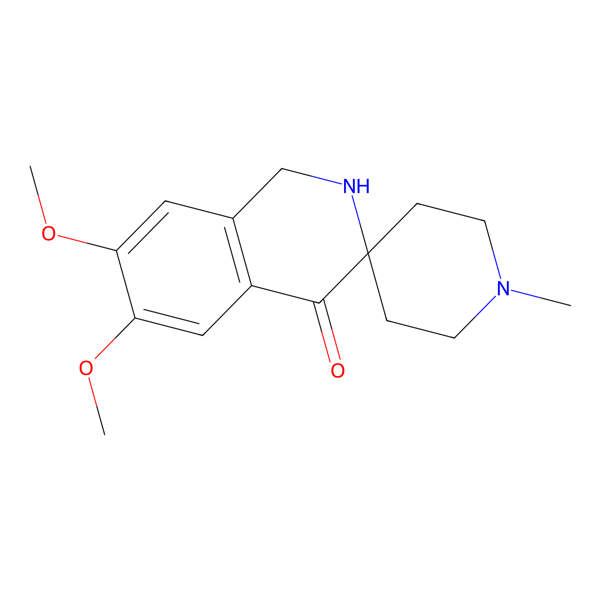 6,7-Dimethoxy-1'-methyl-1H-spiro[isoquinoline-3,4'-piperidin]-4(2H)-one molecular structure, CAS 55423-58-0