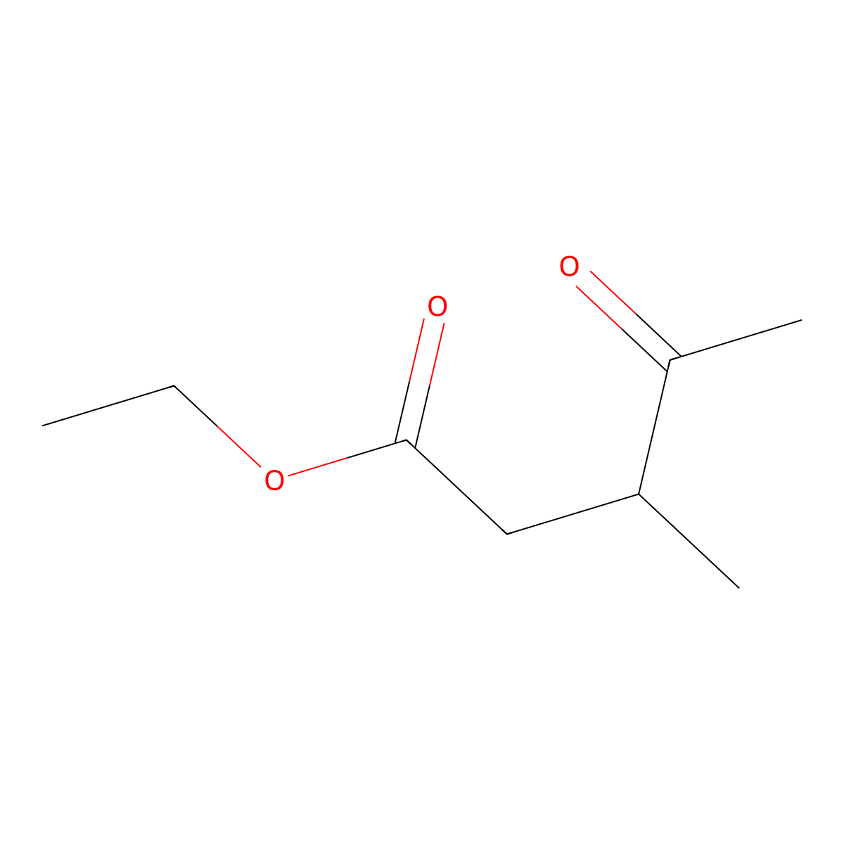 Ethyl 3-methyl-4-oxopentanoate molecular structure, CAS 55424-74-3
