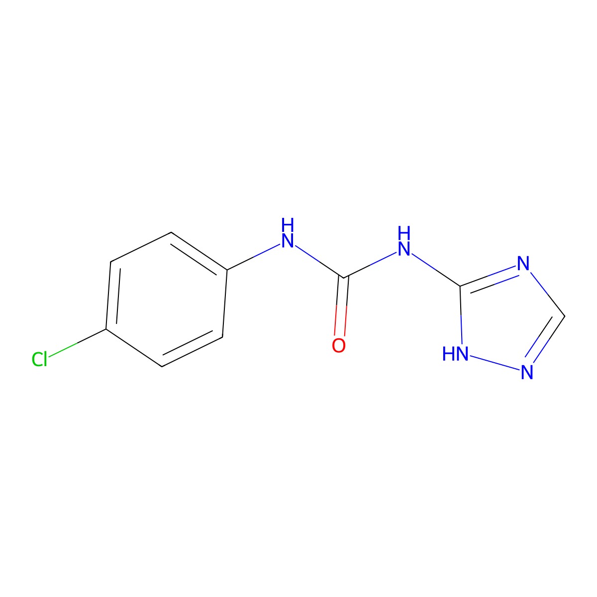 1-(4-Chlorophenyl)-3-(1h-1,2,4-triazol-5-yl)urea molecular structure, CAS 55424-83-4