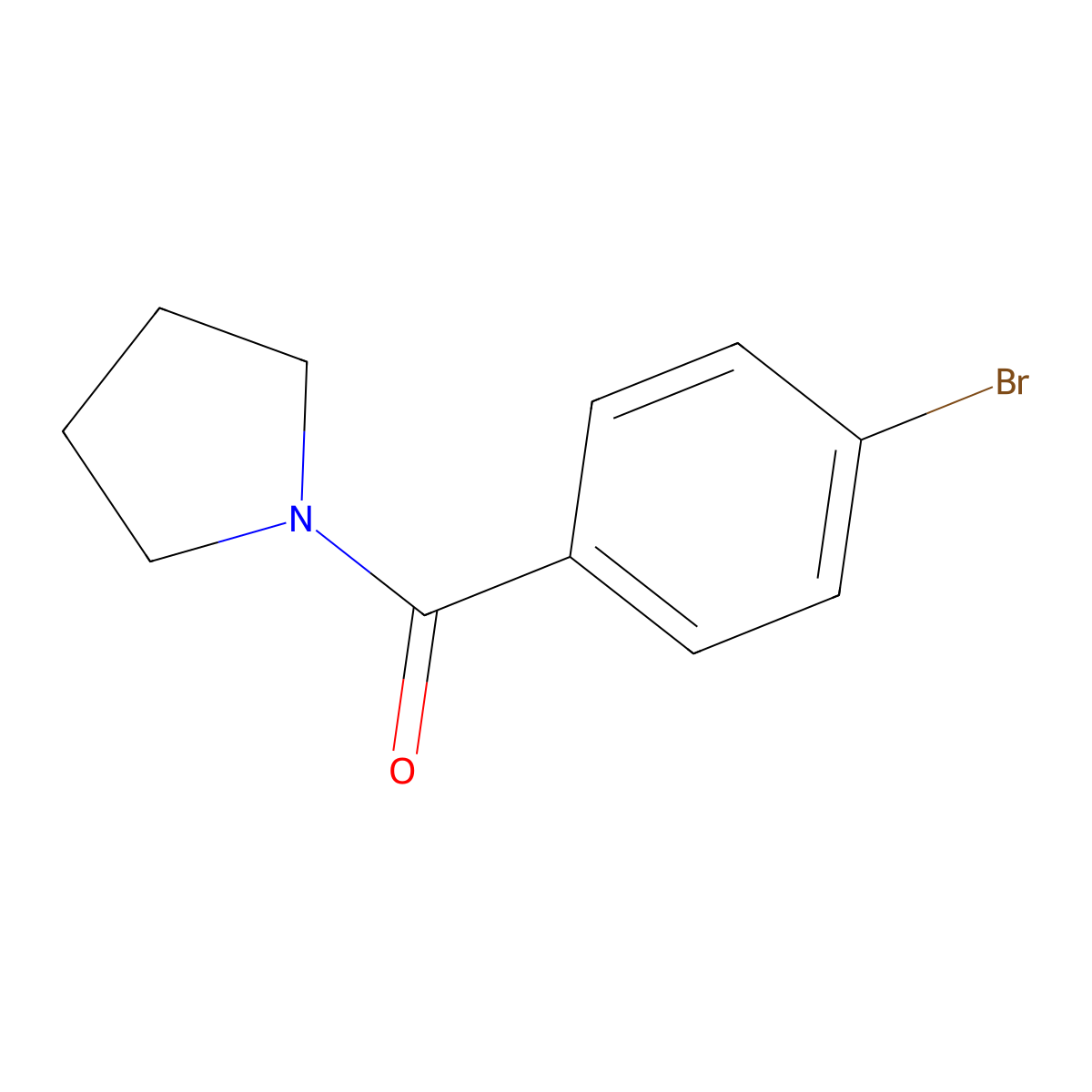 (4-Bromophenyl)(pyrrolidin-1-yl)methanone molecular structure, CAS 5543-27-1