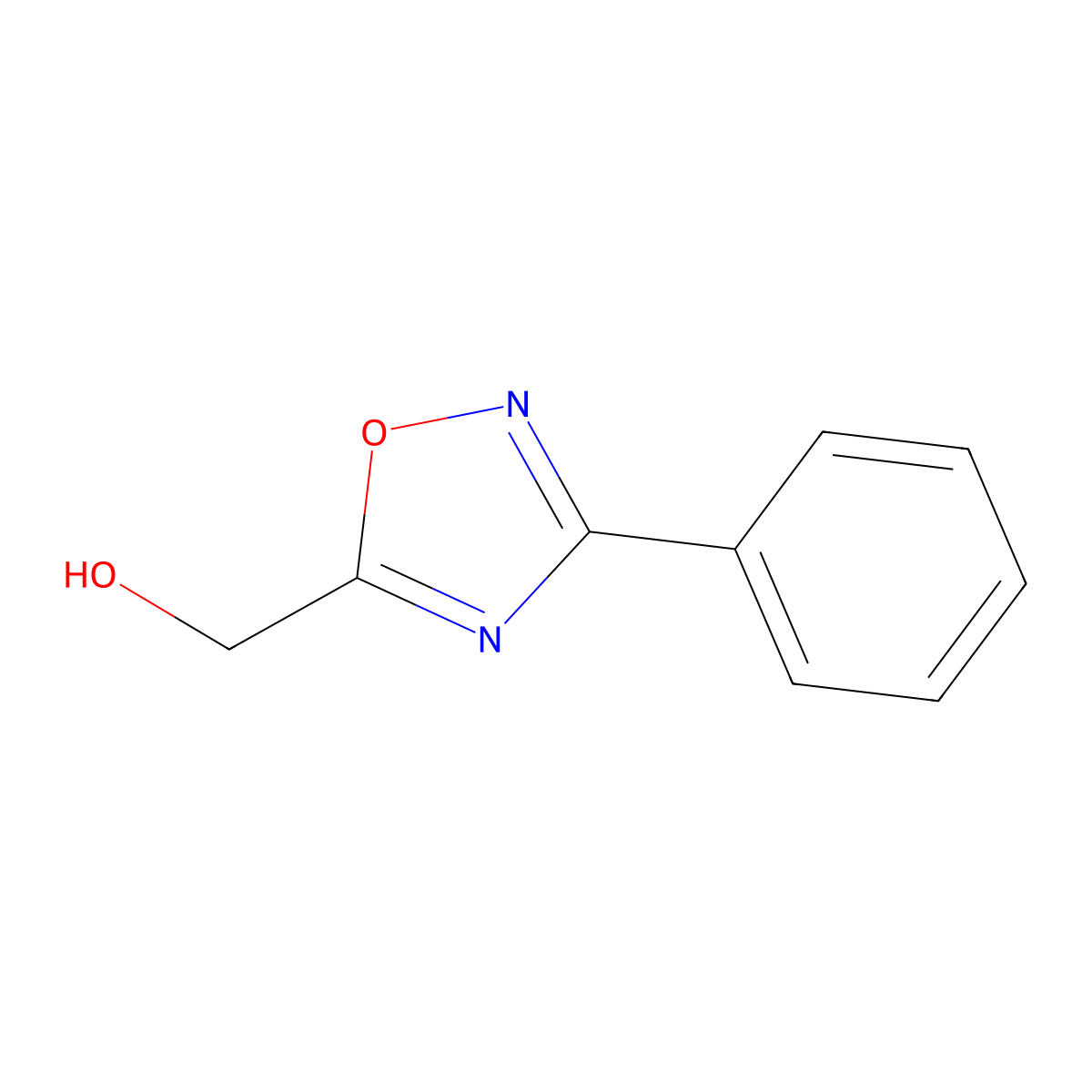 (3-Phenyl-1,2,4-oxadiazol-5-yl)methanol molecular structure, CAS 5543-33-9