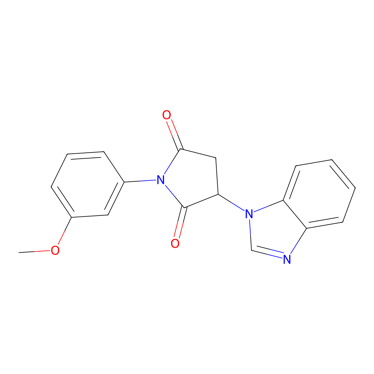 3-(1H-benzimidazol-1-yl)-1-(3-methoxyphenyl)pyrrolidine-2,5-dione molecular structure, CAS 5543-54-4