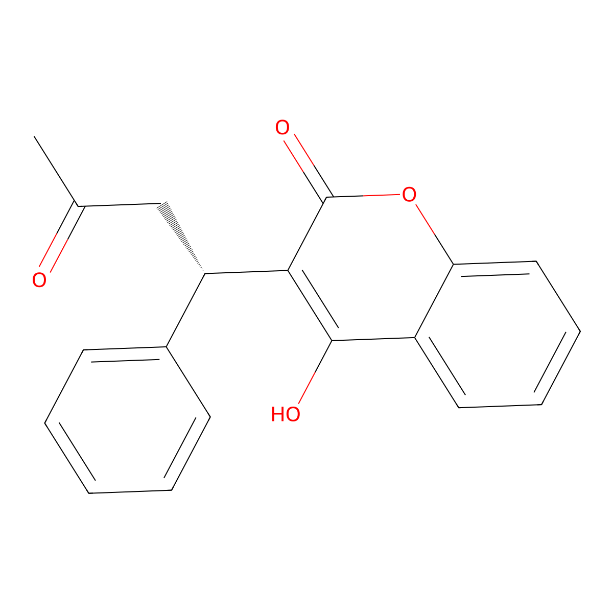 (S)-Warfarin molecular structure, CAS 5543-57-7