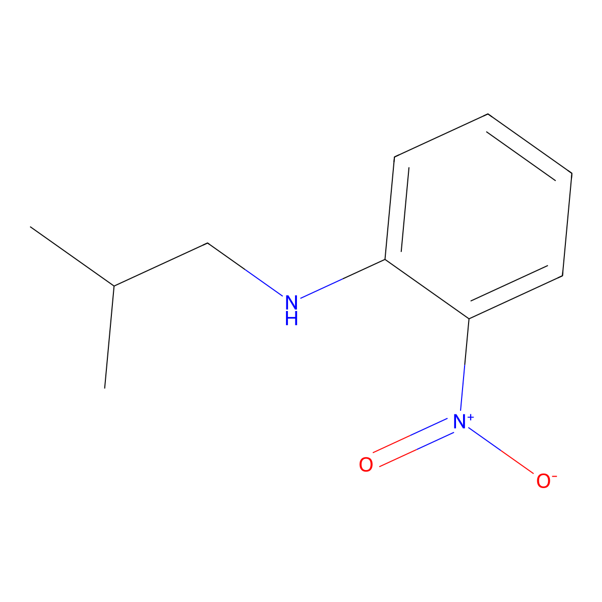 N-isobutyl-2-nitroaniline molecular structure, CAS 55432-22-9