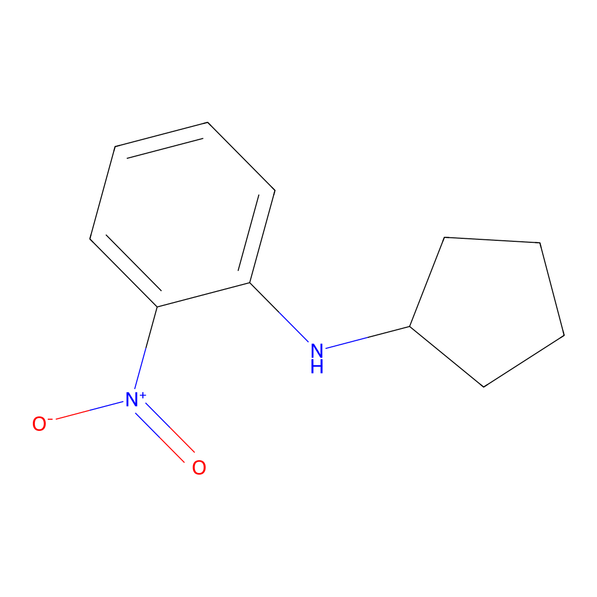 N-cyclopentyl-2-nitroaniline molecular structure, CAS 55432-25-2